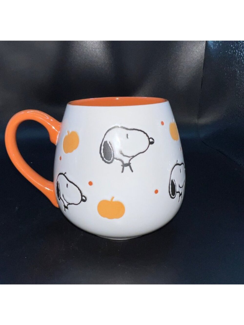 Peanuts Snoopy Halloween Ceramic Mug 2023 Edition Orange Interior Pumpkin Design - Picture 3 of 7